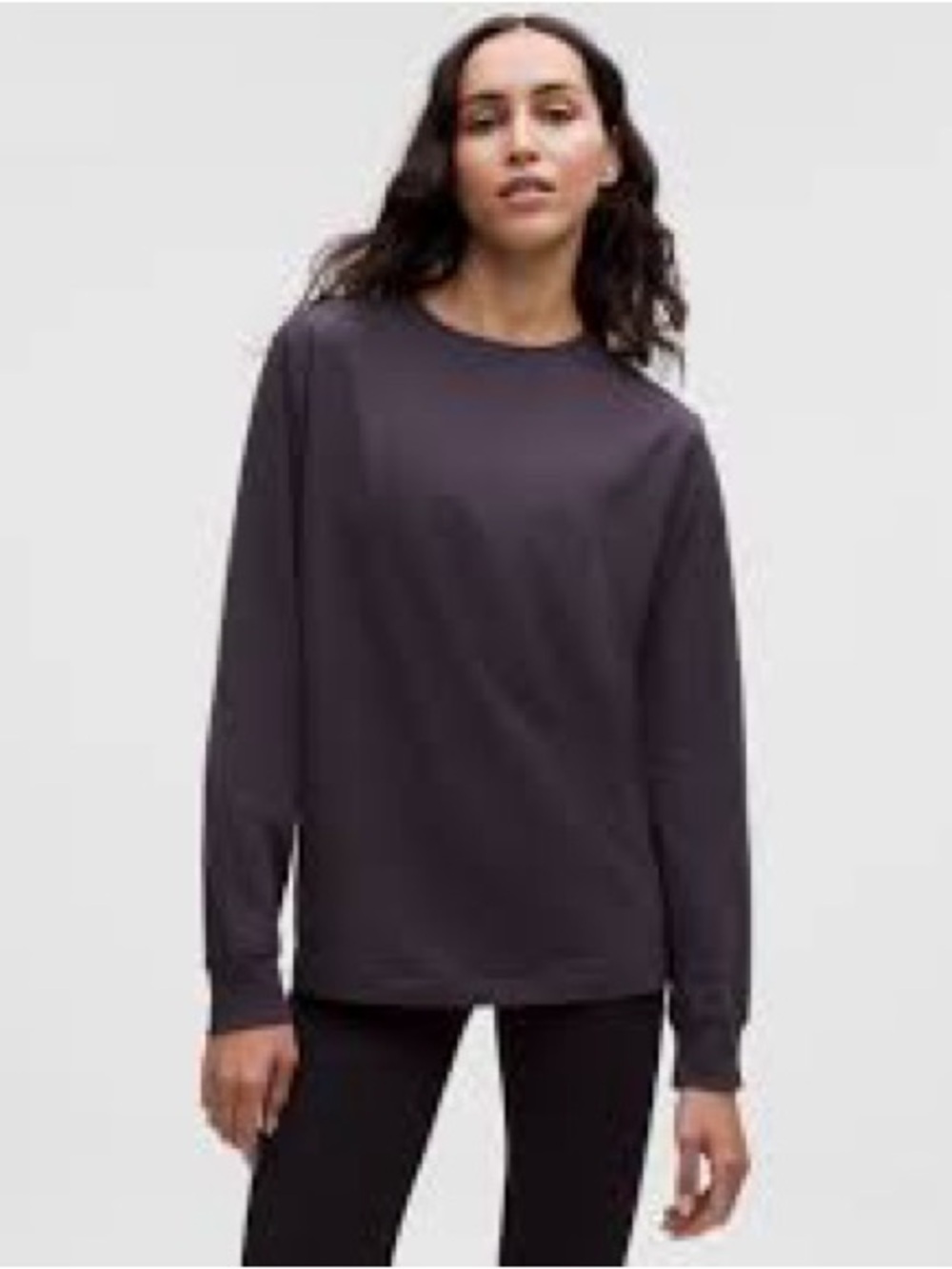 lululemon athletica Long Sleeve Crewneck Top in Charcoal Gray 884